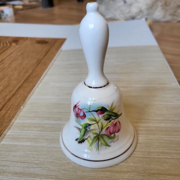 Collectible Bone China England Hummingbird Bell - Picture 1 of 15